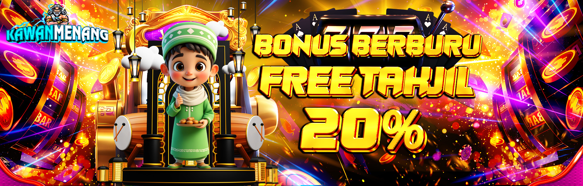 BONUS BERBURU FREE TAKJIL 20%